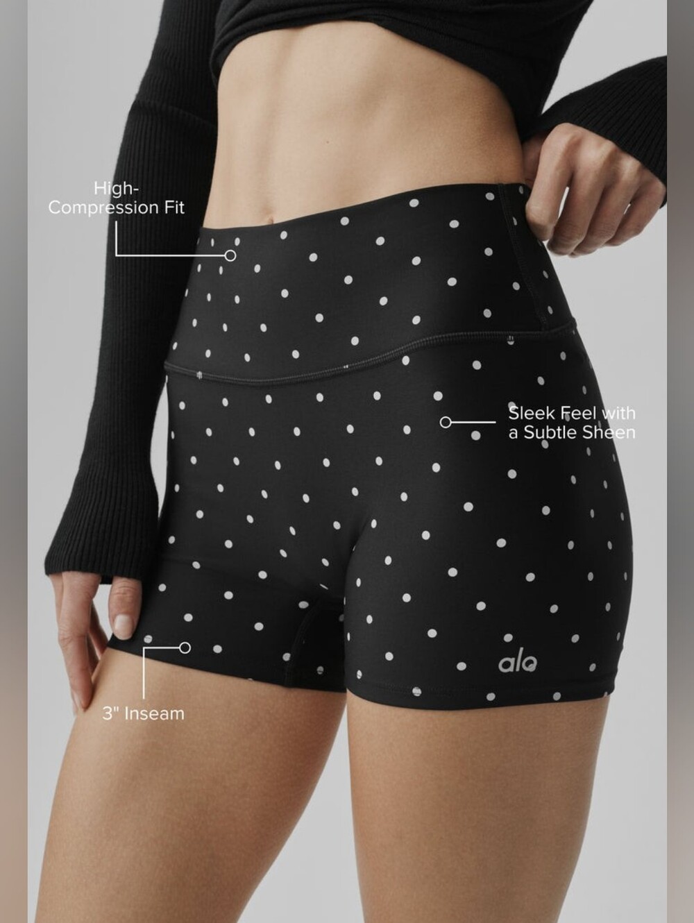 Alo Yoga 3" Airlift Polka Dot High-Waist Short